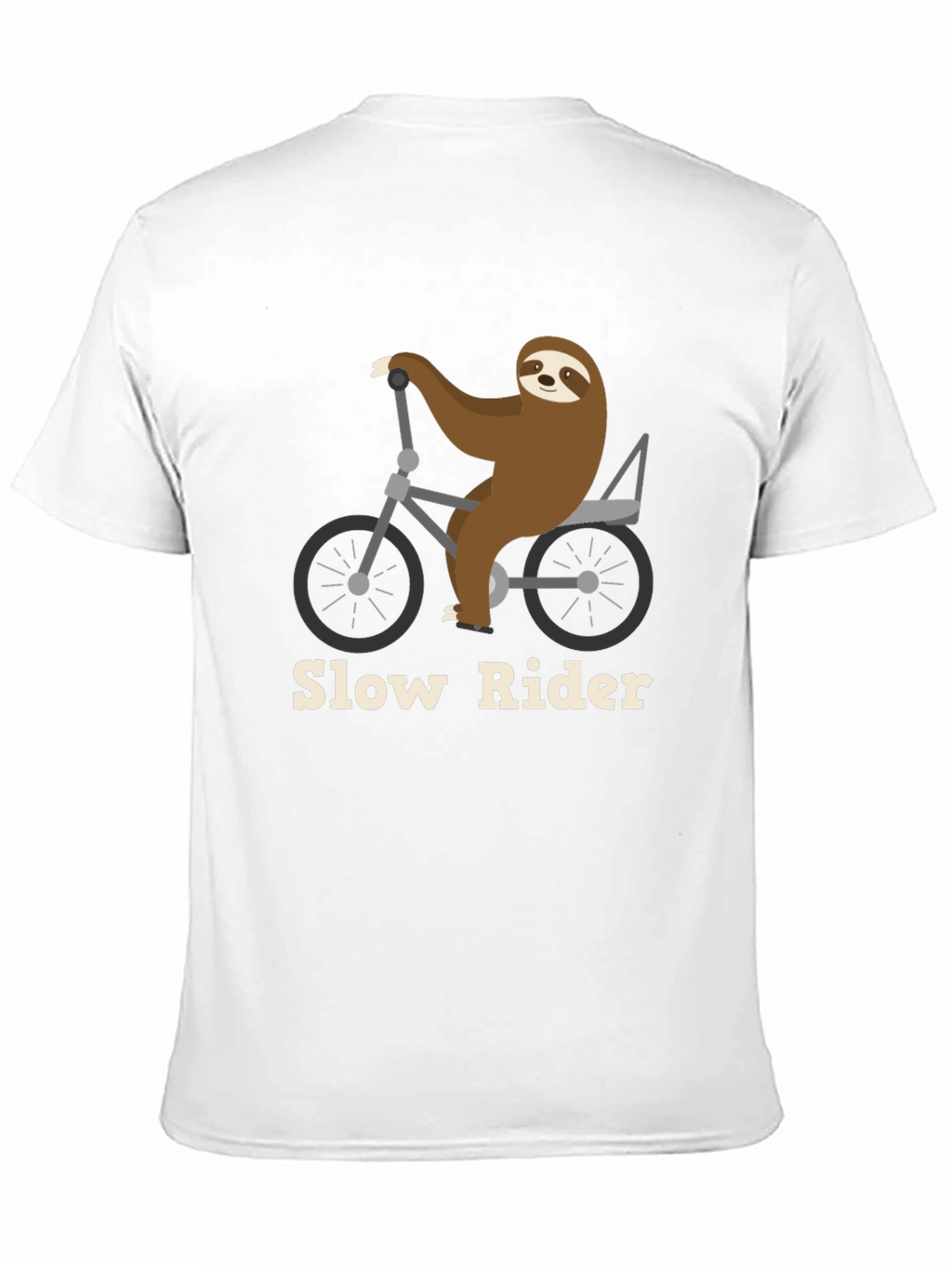 Slow Rider Sloth on Bike T-Shirt - Black