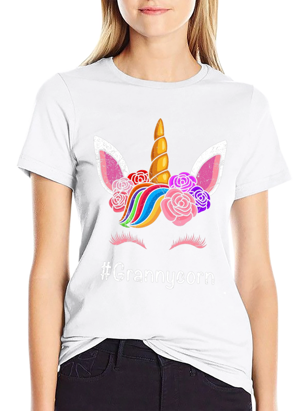 Grannycorn Unicorn Graphic T-Shirt