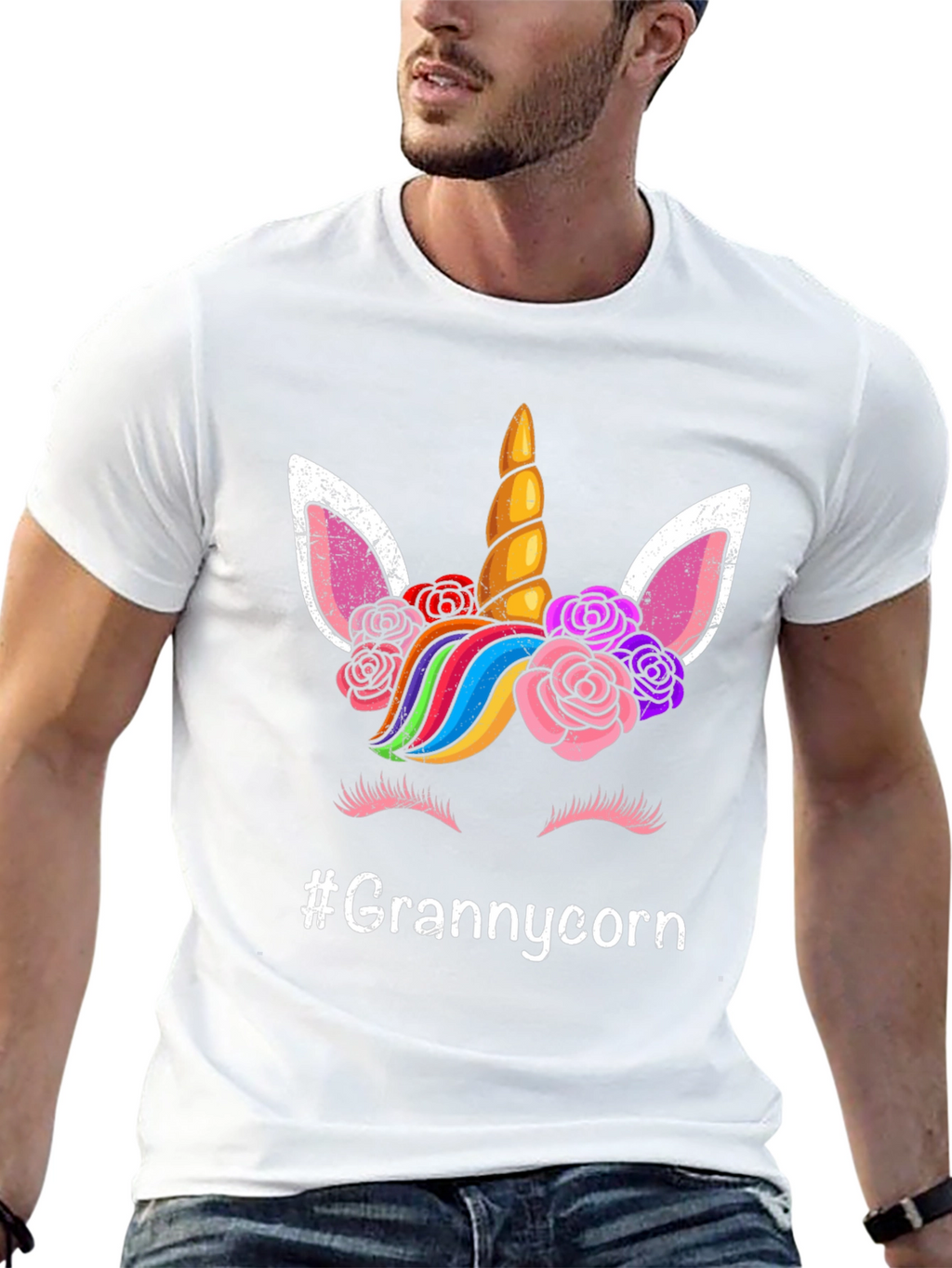 Grannycorn Unicorn Graphic T-Shirt