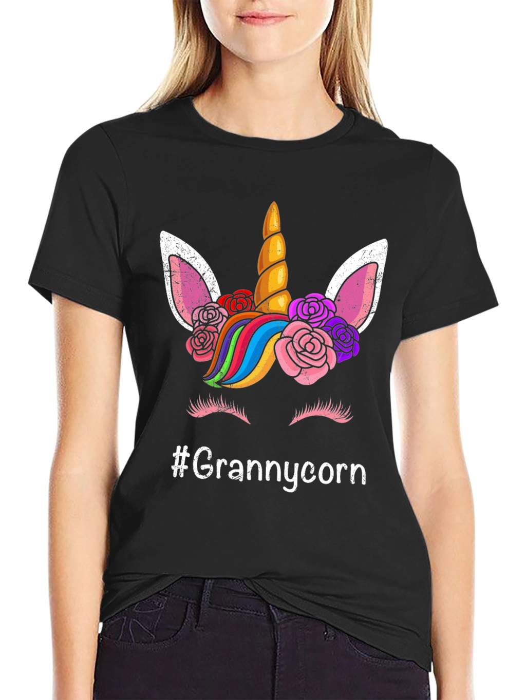 Grannycorn Unicorn Graphic T-Shirt