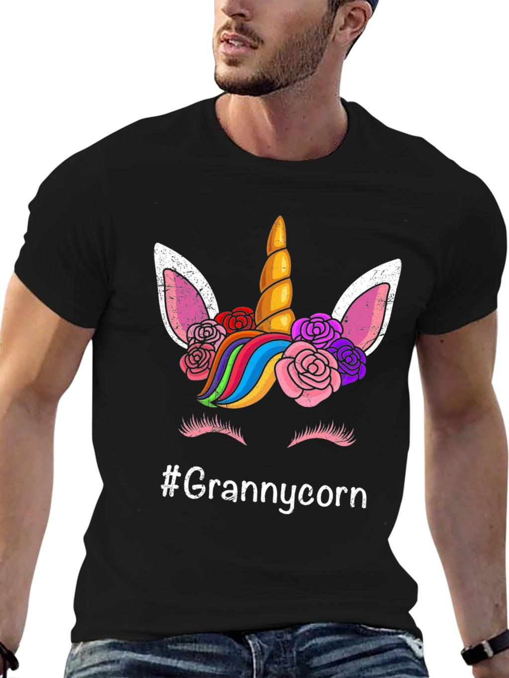 Grannycorn Unicorn Graphic T-Shirt