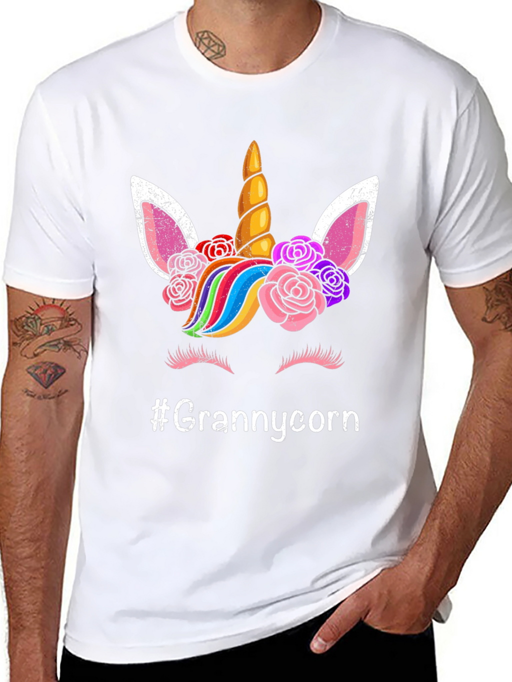 Grannycorn Unicorn Graphic T-Shirt