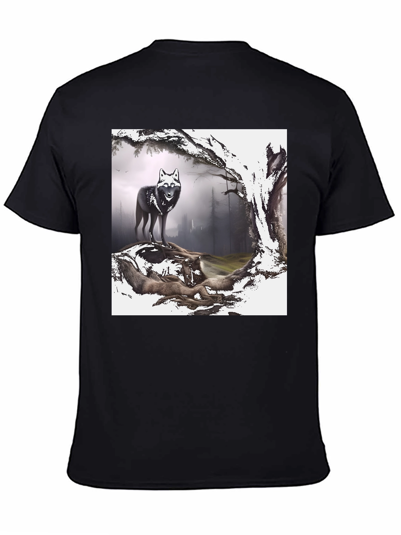Wolf Pack Graphic Tee - Black