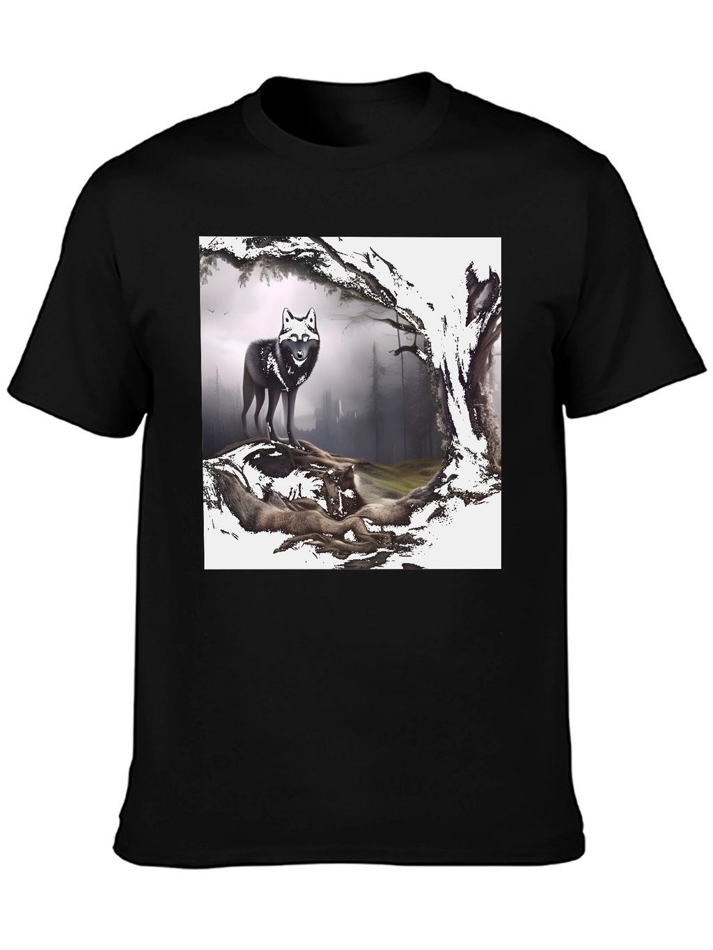 Wolf Pack Graphic Tee - Black