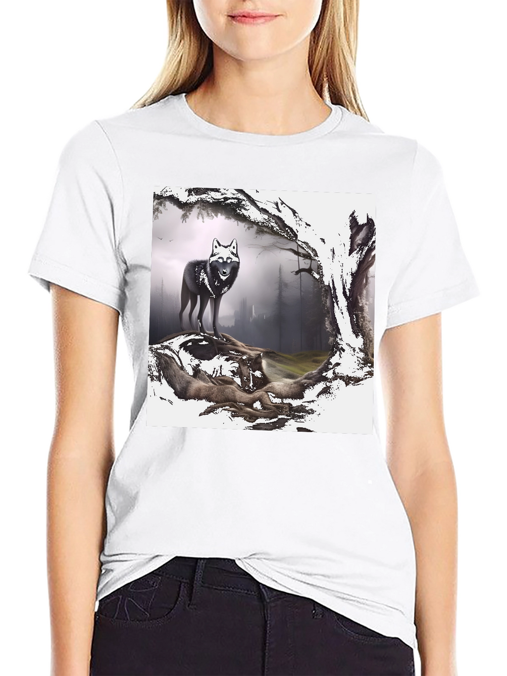 Wolf Pack Graphic Tee - Black
