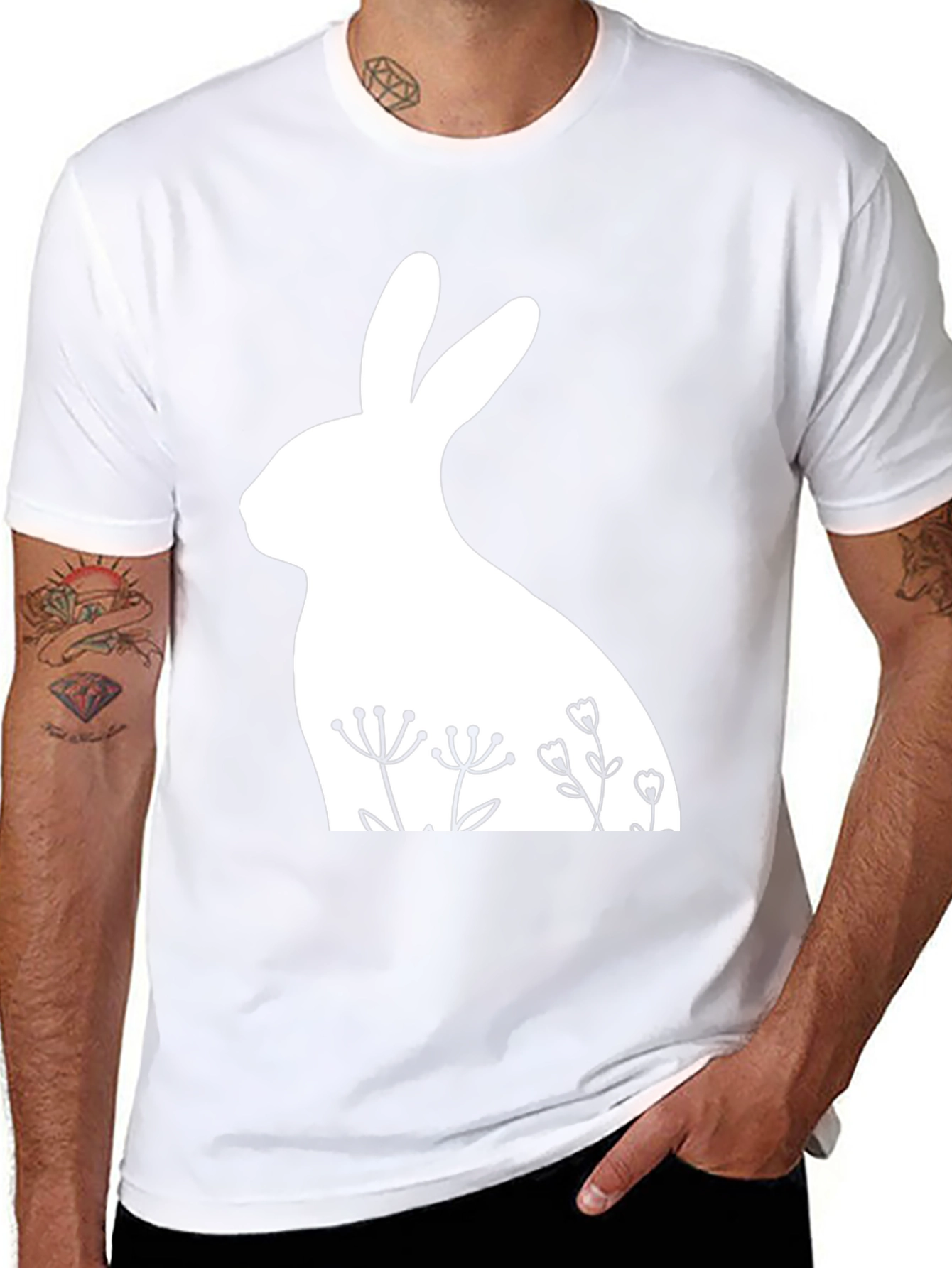 Floral Rabbit T-Shirt - Easter Style