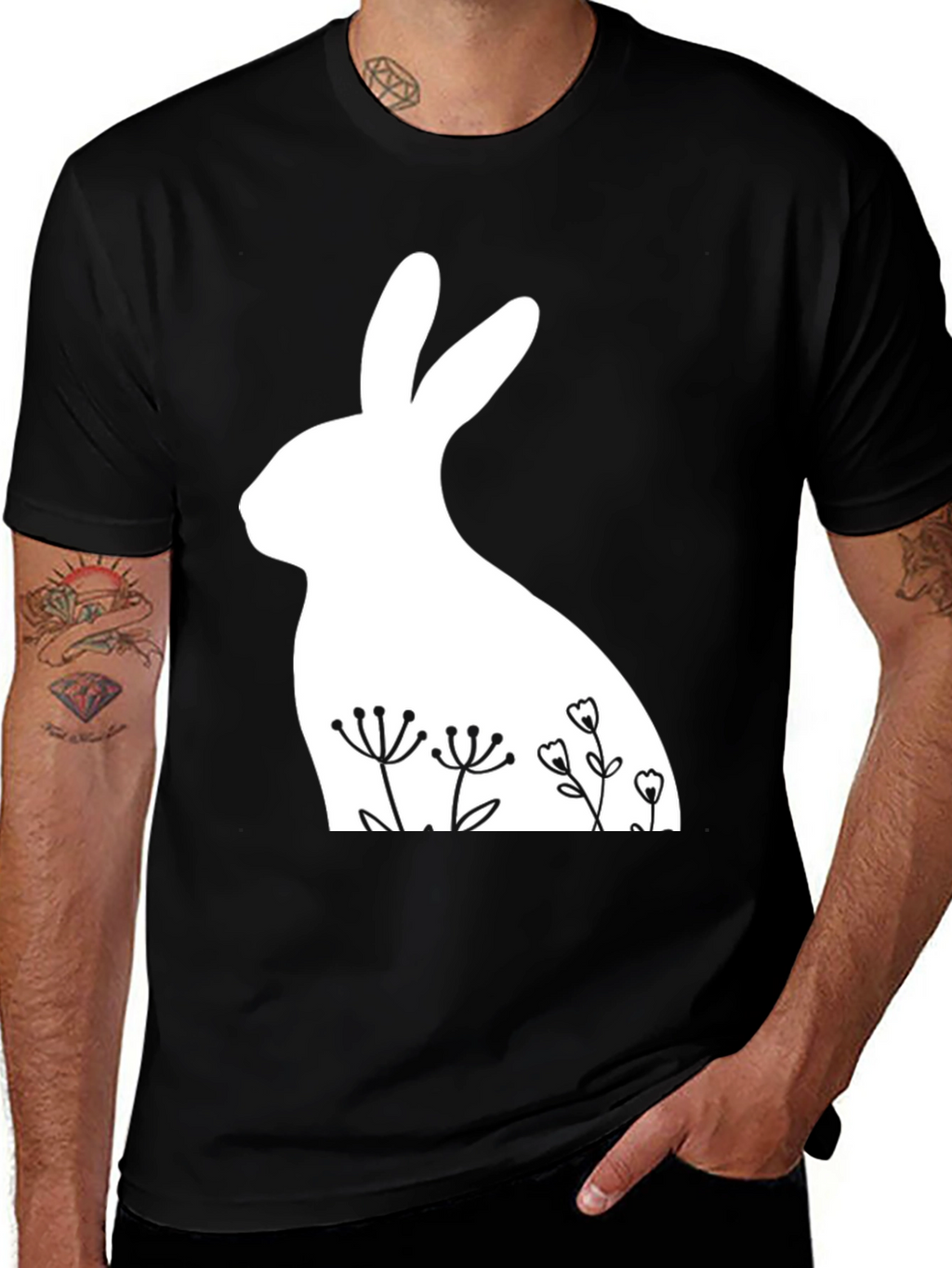 Floral Rabbit T-Shirt - Easter Style