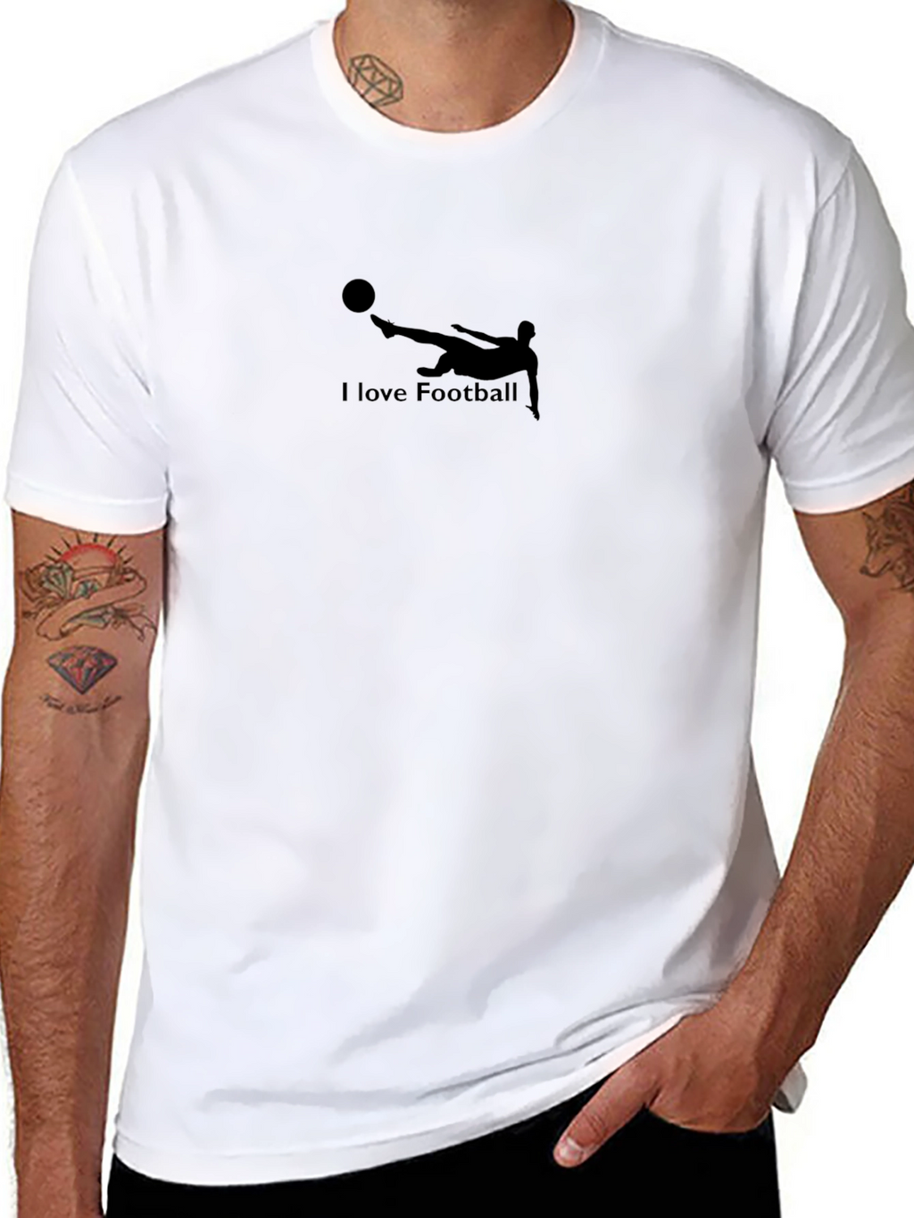 Black I Love Football Graphic T-Shirt