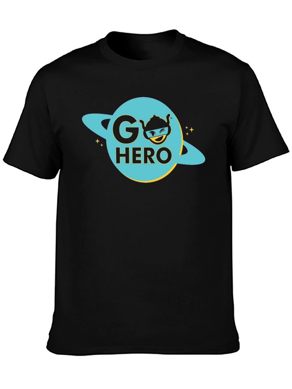 Go Hero Graphic Tee - Black Cotton T-Shirt