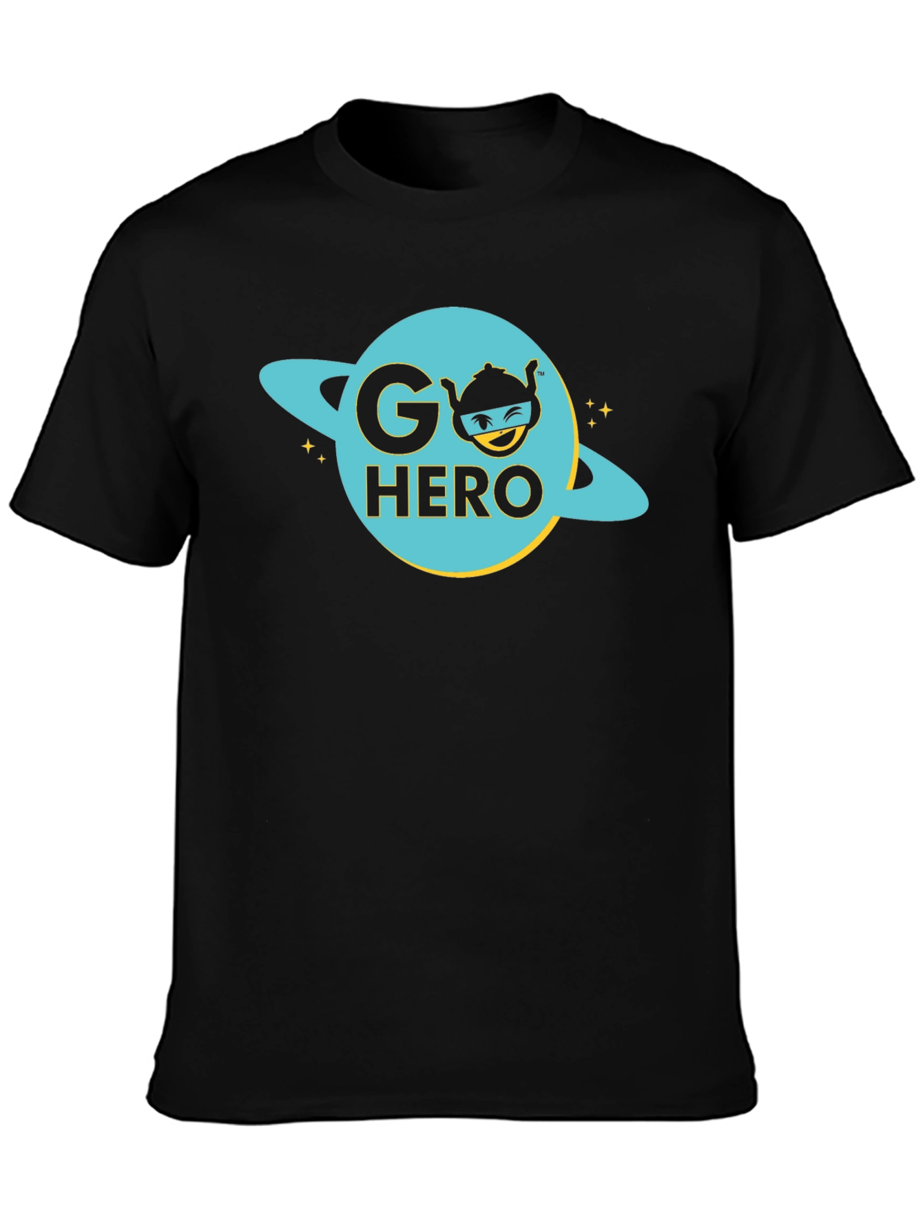 Go Hero Graphic Tee - Black Cotton T-Shirt