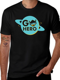 Go Hero Graphic Tee - Black Cotton T-Shirt