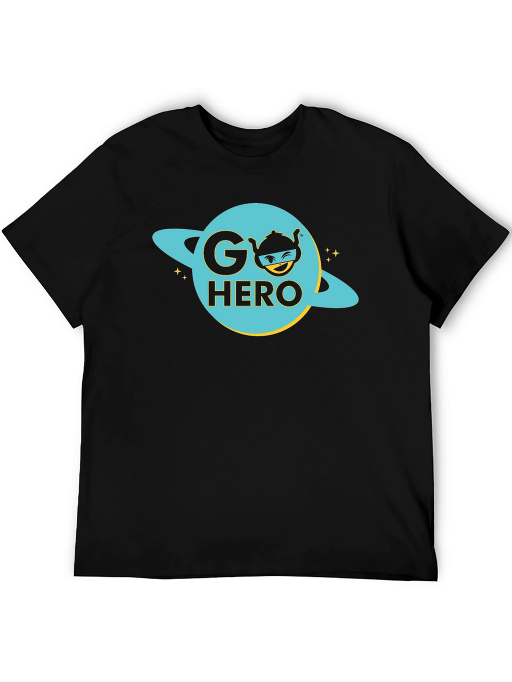 Go Hero Graphic Tee - Black Cotton T-Shirt