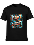Beat It Nerd Graphic Tee - Stylish Black T-Shirt