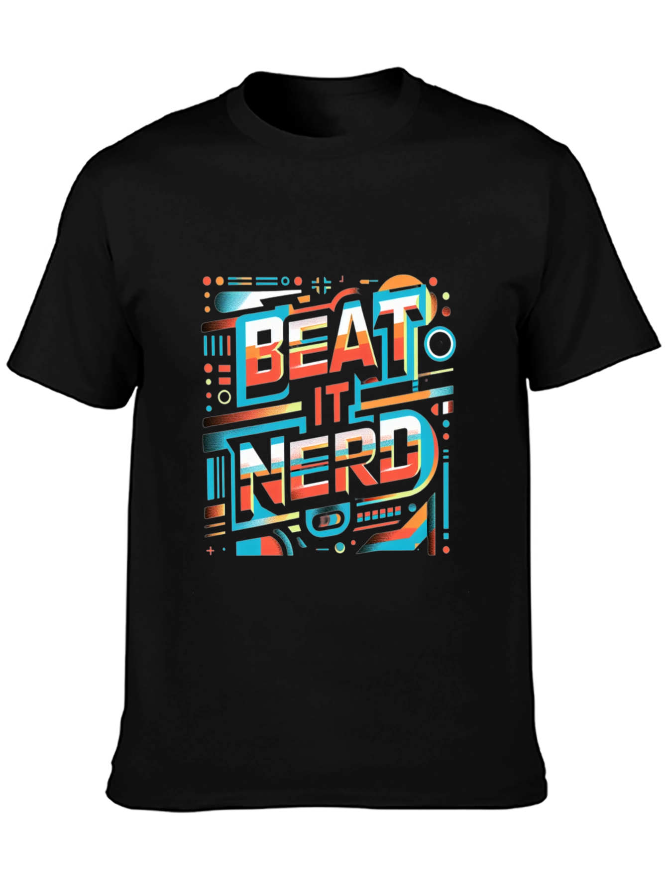 Beat It Nerd Graphic Tee - Stylish Black T-Shirt