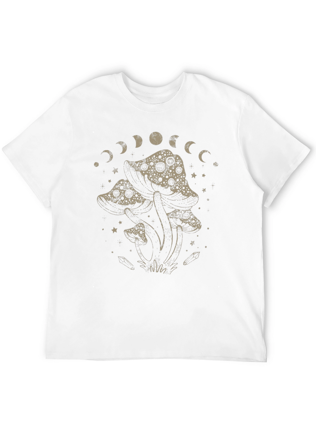 Mushroom Moon Phase Graphic T-Shirt - Black
