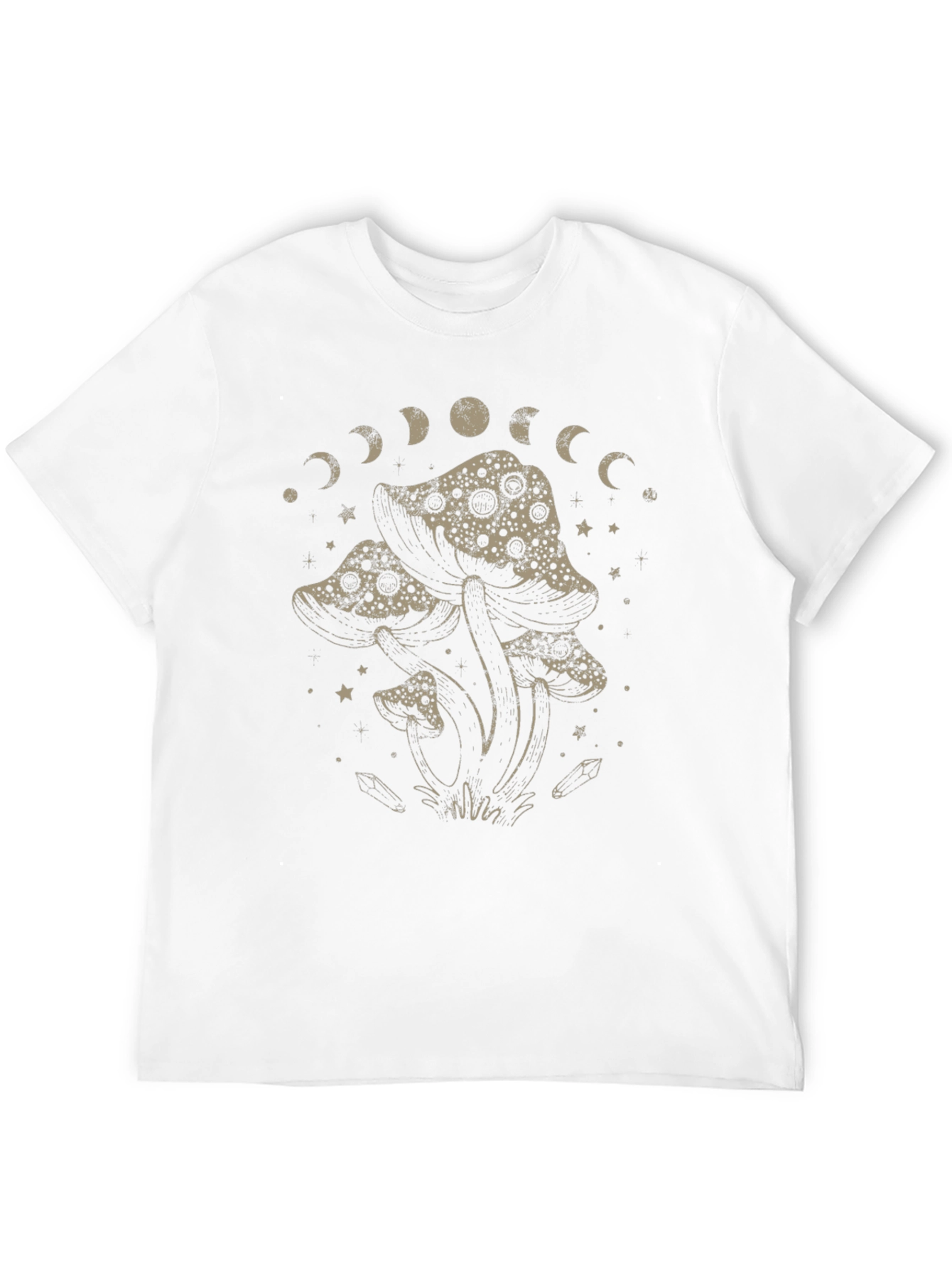 Mushroom Moon Phase Graphic T-Shirt - Black