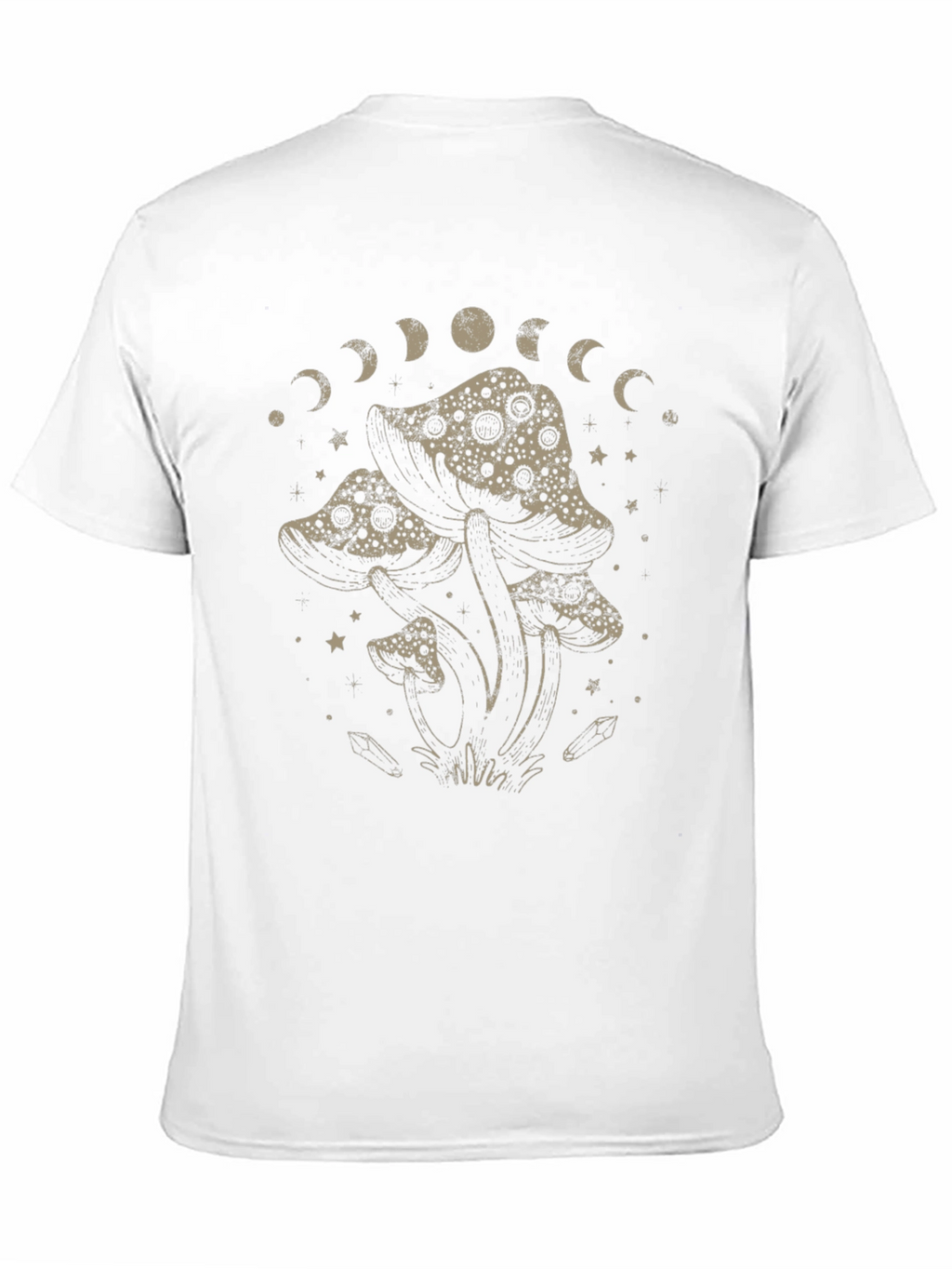 Mushroom Moon Phase Graphic T-Shirt - Black