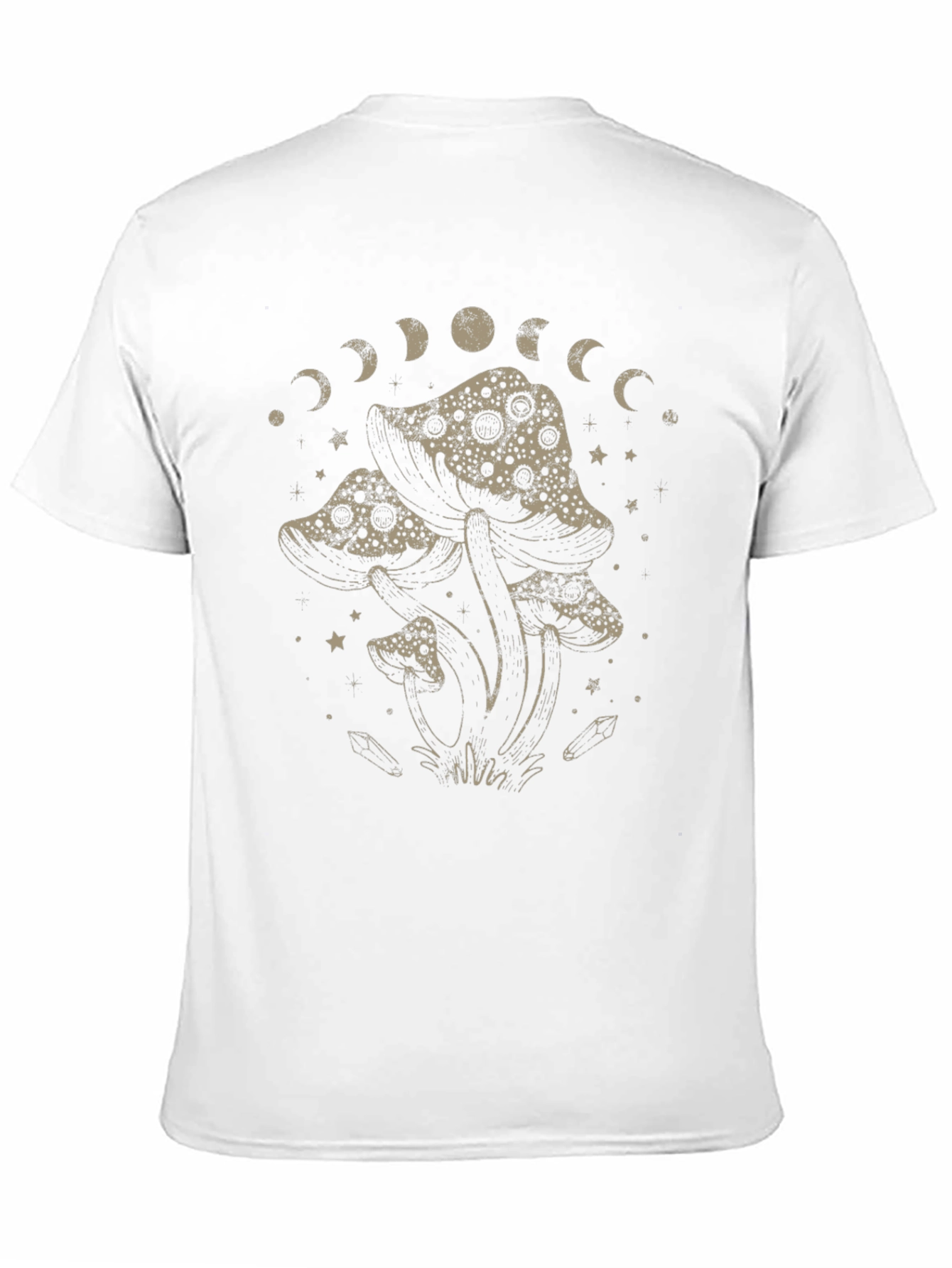 Mushroom Moon Phase Graphic T-Shirt - Black