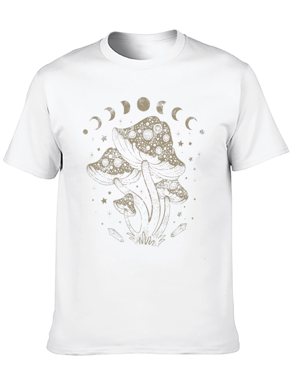 Mushroom Moon Phase Graphic T-Shirt - Black