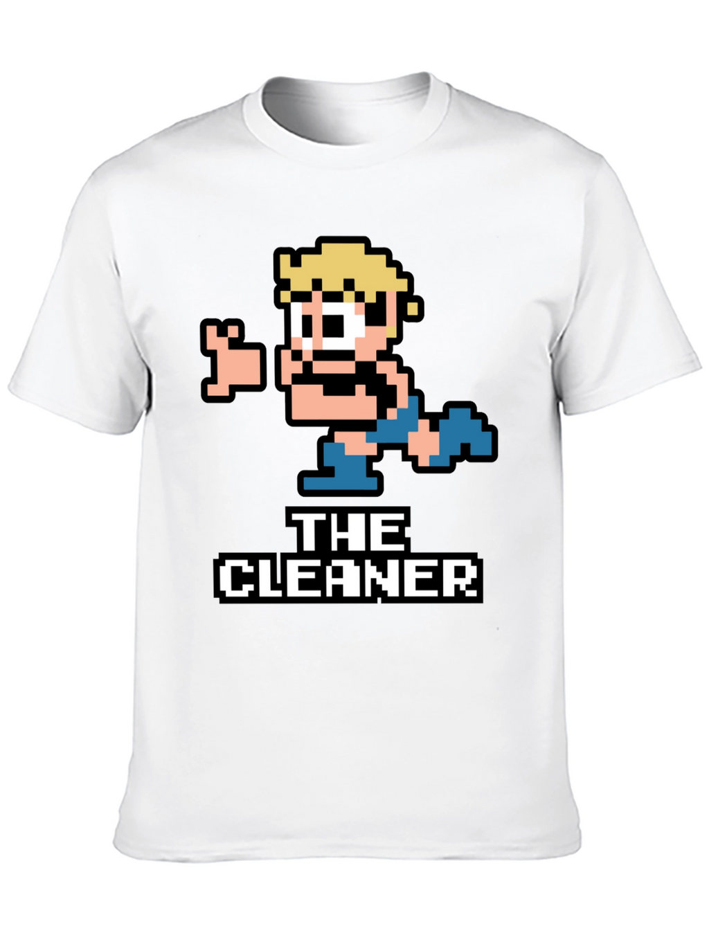 The Cleaner Retro Pixel Art Black T-Shirt