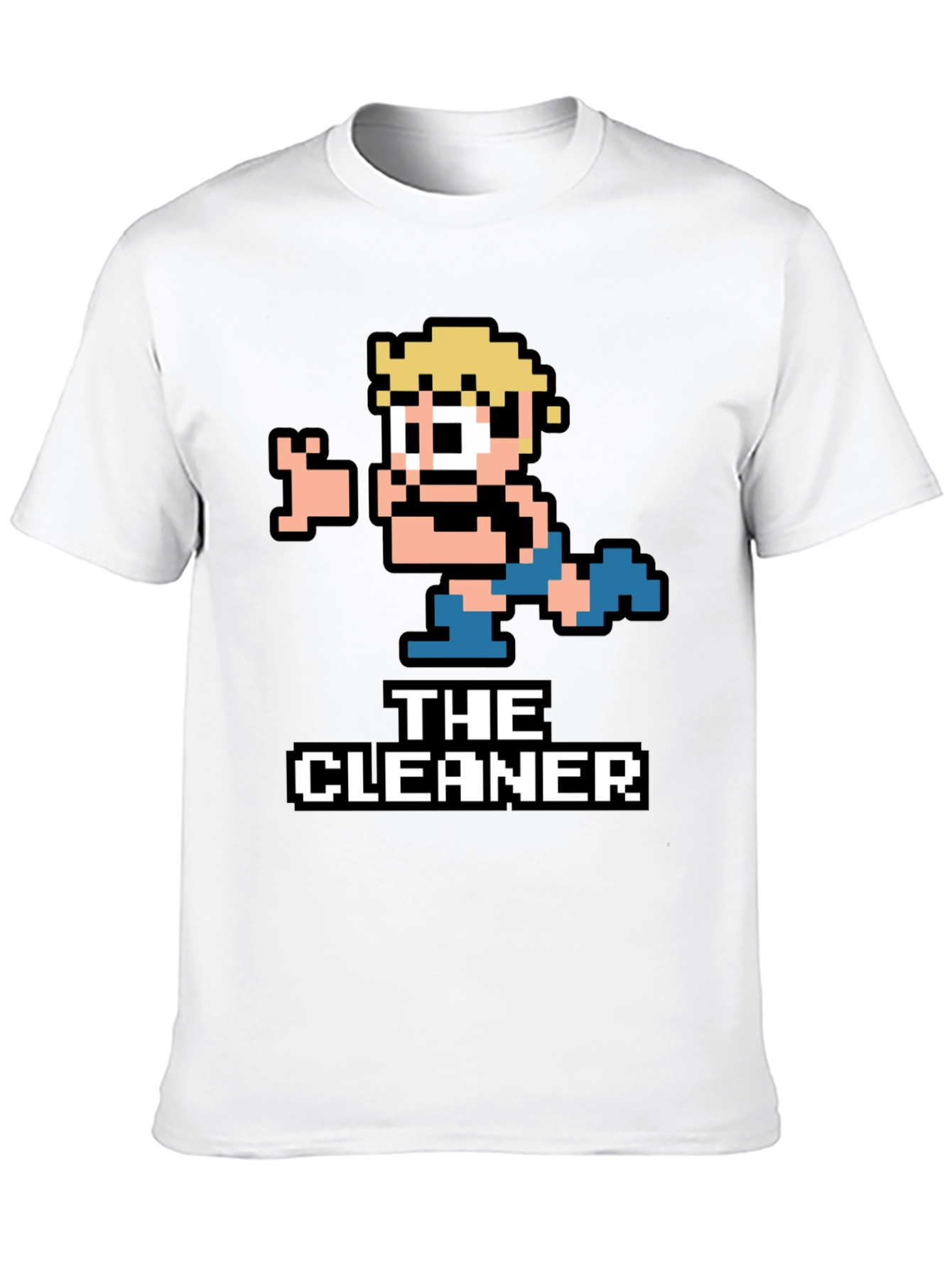 The Cleaner Retro Pixel Art Black T-Shirt