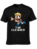 The Cleaner Retro Pixel Art Black T-Shirt