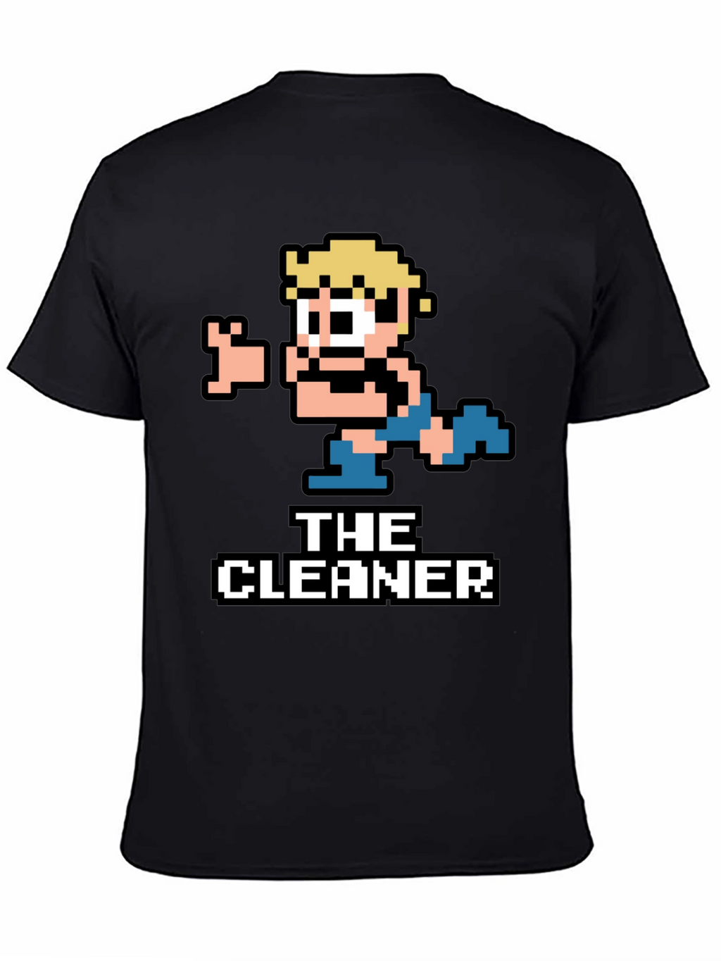 The Cleaner Retro Pixel Art Black T-Shirt