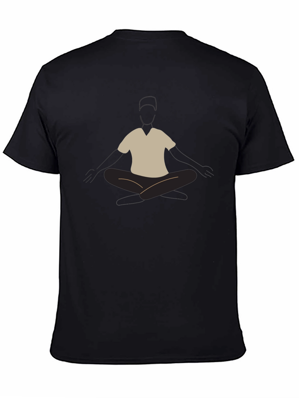Mens Black T-Shirt with Meditating Graphic