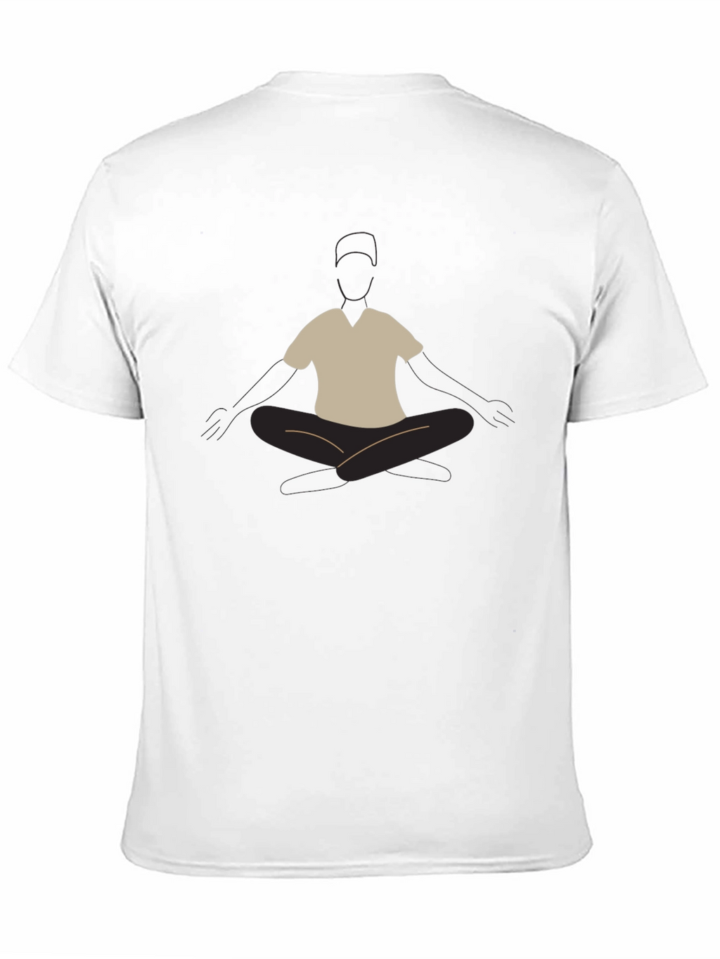 Mens Black T-Shirt with Meditating Graphic