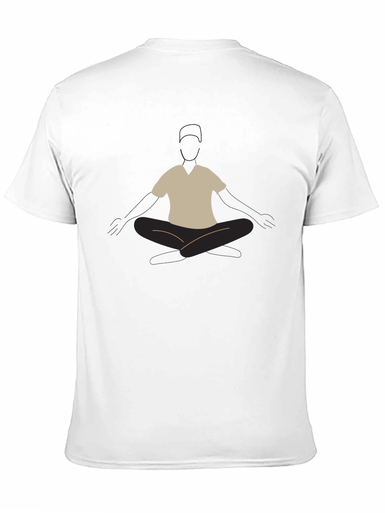 Mens Black T-Shirt with Meditating Graphic