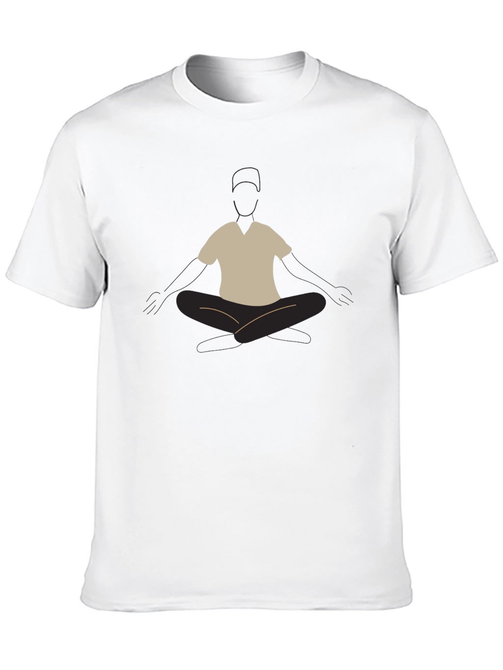 Mens Black T-Shirt with Meditating Graphic