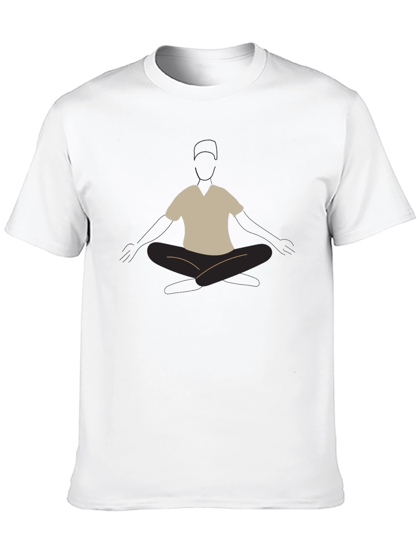 Mens Black T-Shirt with Meditating Graphic