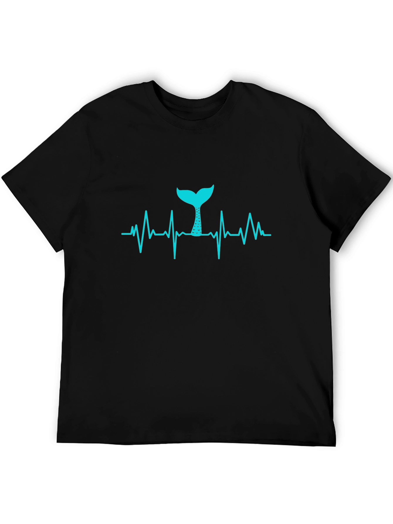 Mermaid Heartbeat T-Shirt - Black Tee