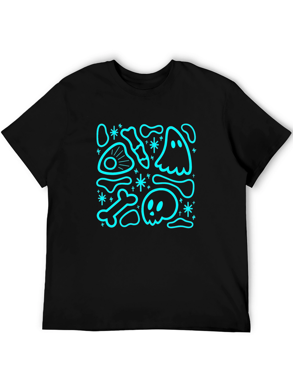 Halloween Ghost & Bones Graphic T-Shirt