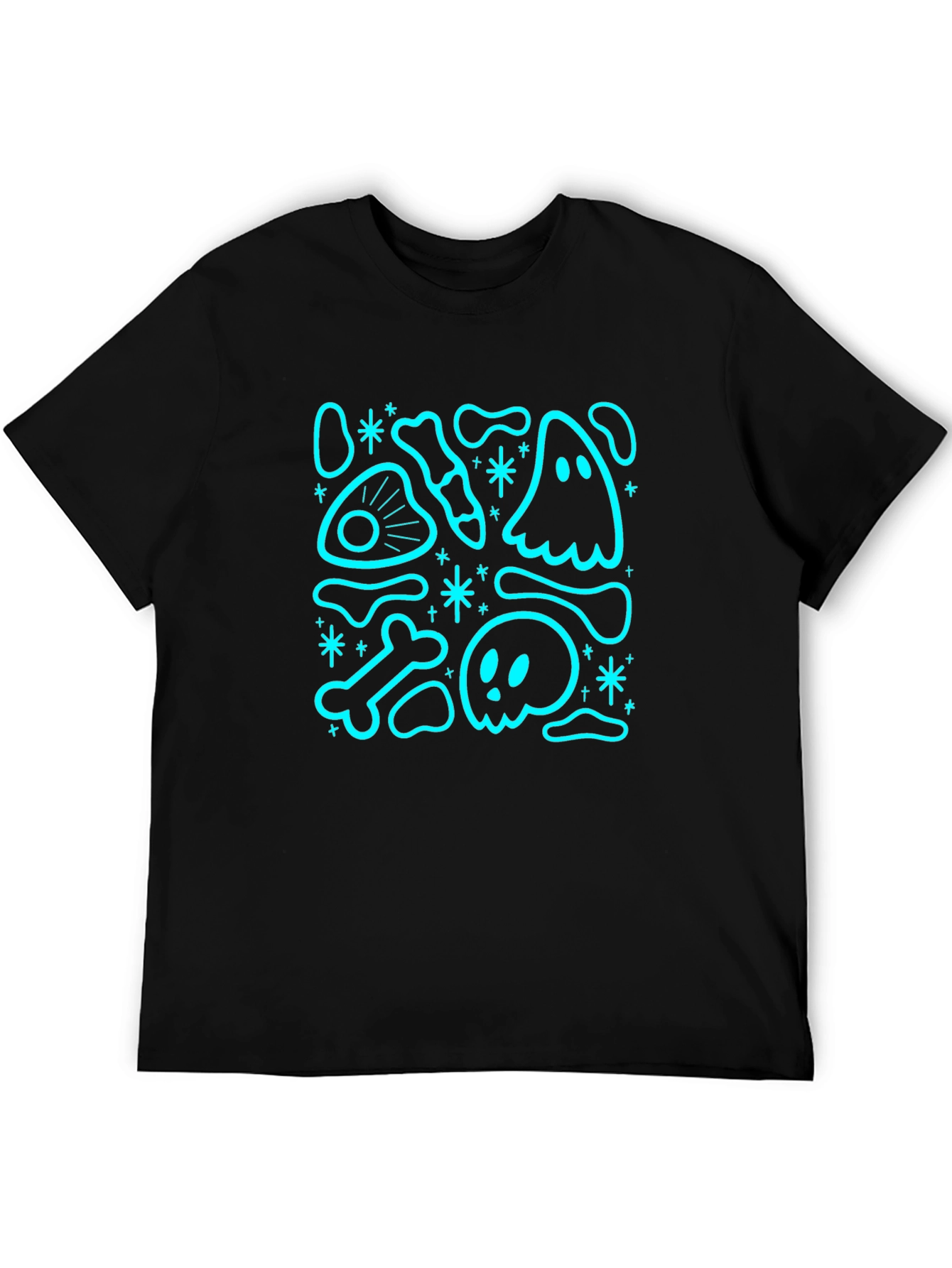 Halloween Ghost & Bones Graphic T-Shirt