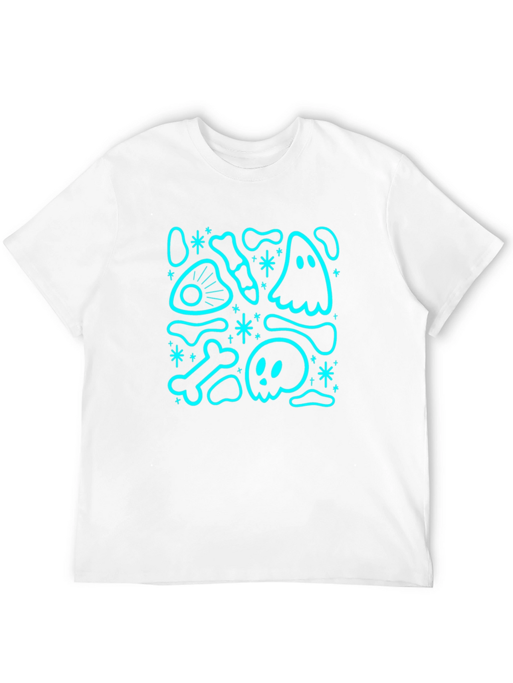 Halloween Ghost & Bones Graphic T-Shirt