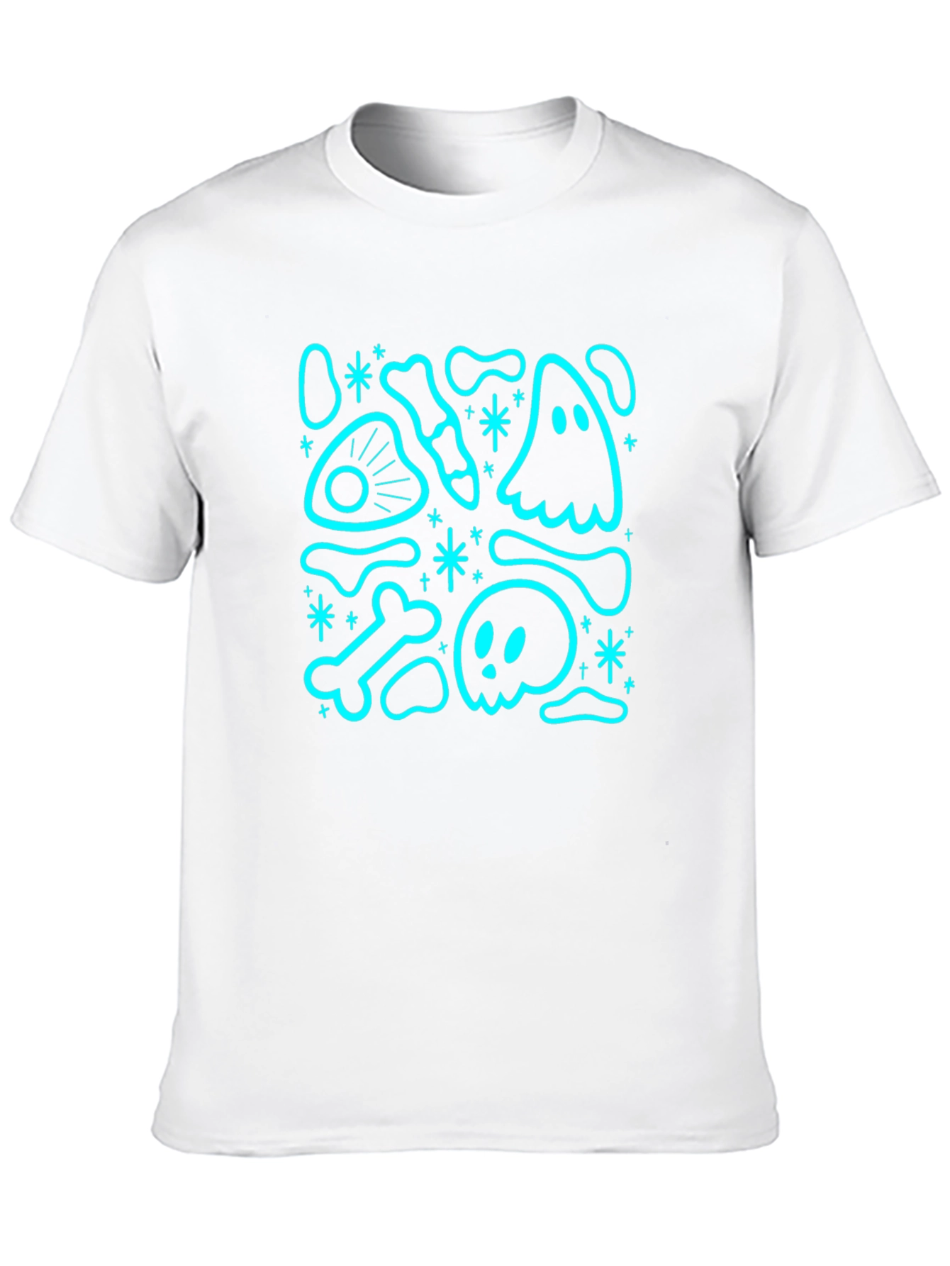 Halloween Ghost & Bones Graphic T-Shirt