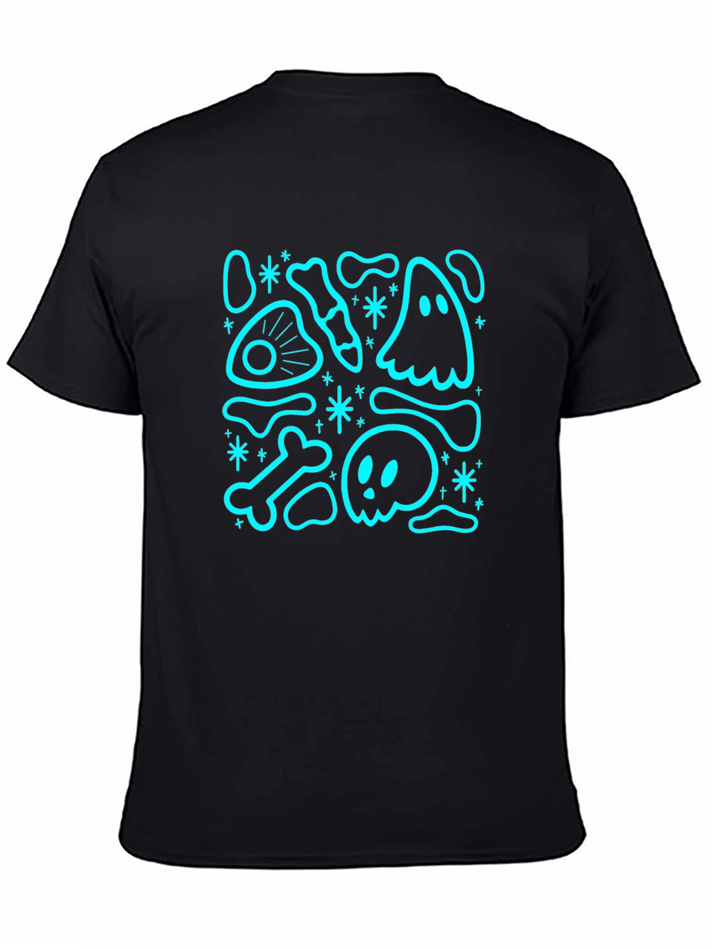 Halloween Ghost & Bones Graphic T-Shirt