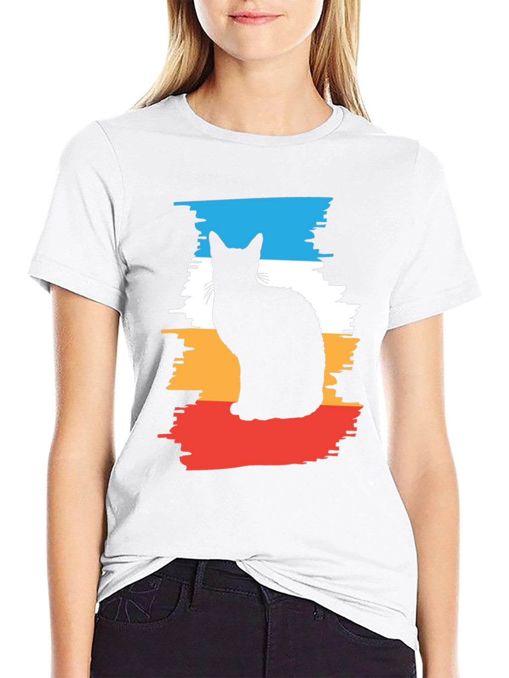 Cool Cat Silhouette Graphic Tee