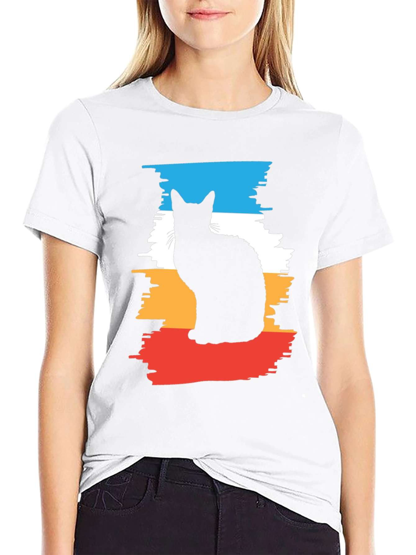Cool Cat Silhouette Graphic Tee