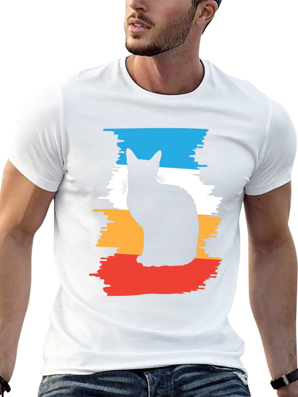 Cool Cat Silhouette Graphic Tee