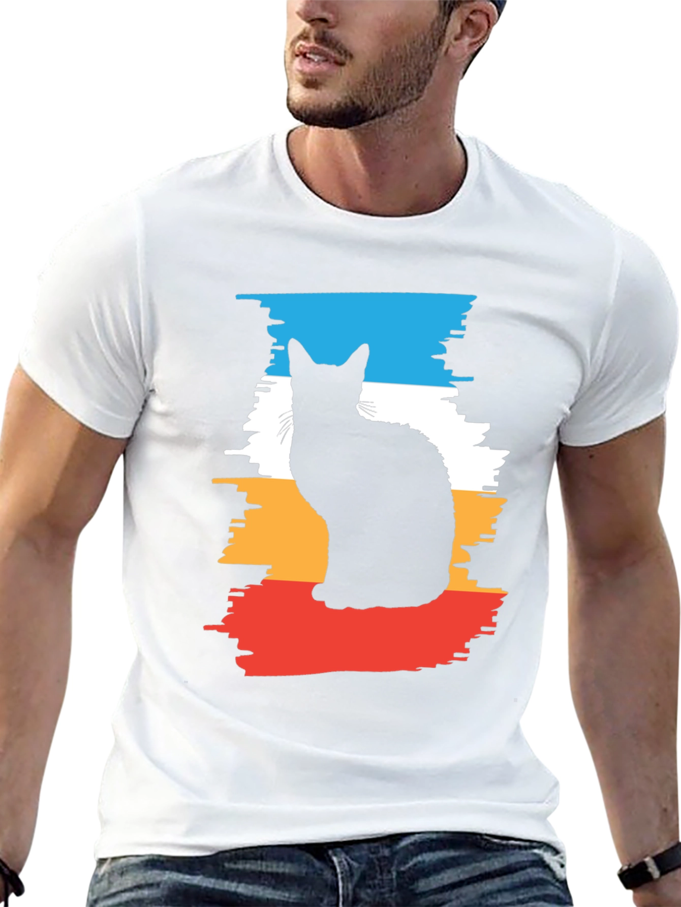 Cool Cat Silhouette Graphic Tee