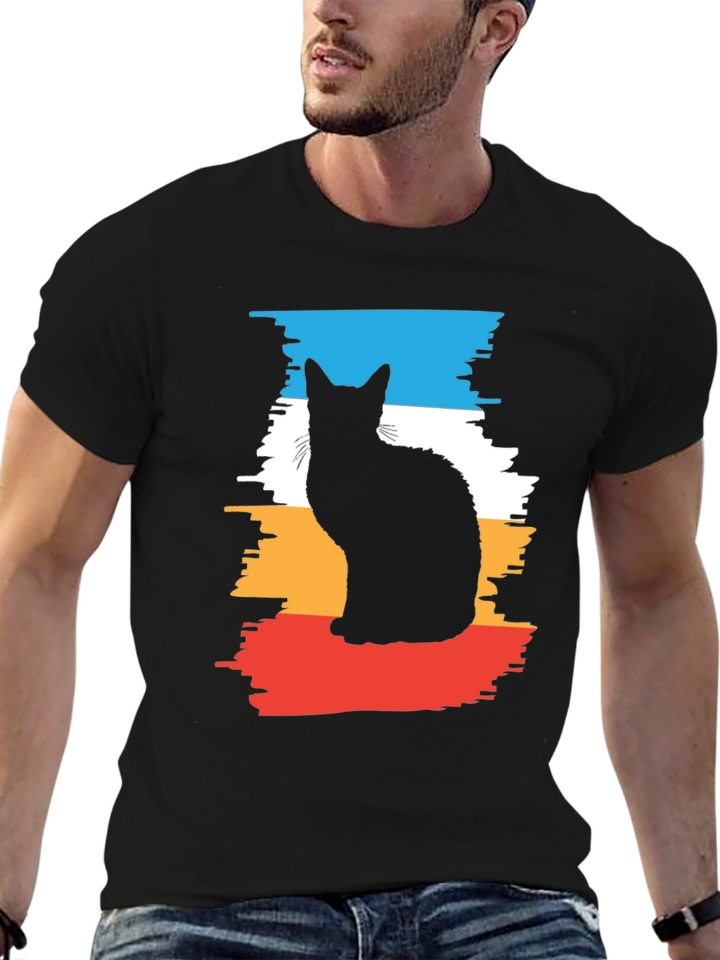 Cool Cat Silhouette Graphic Tee
