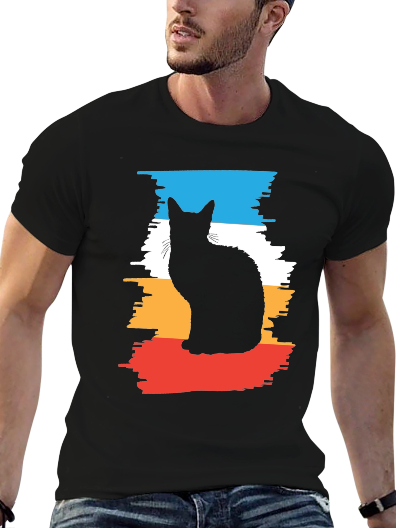 Cool Cat Silhouette Graphic Tee