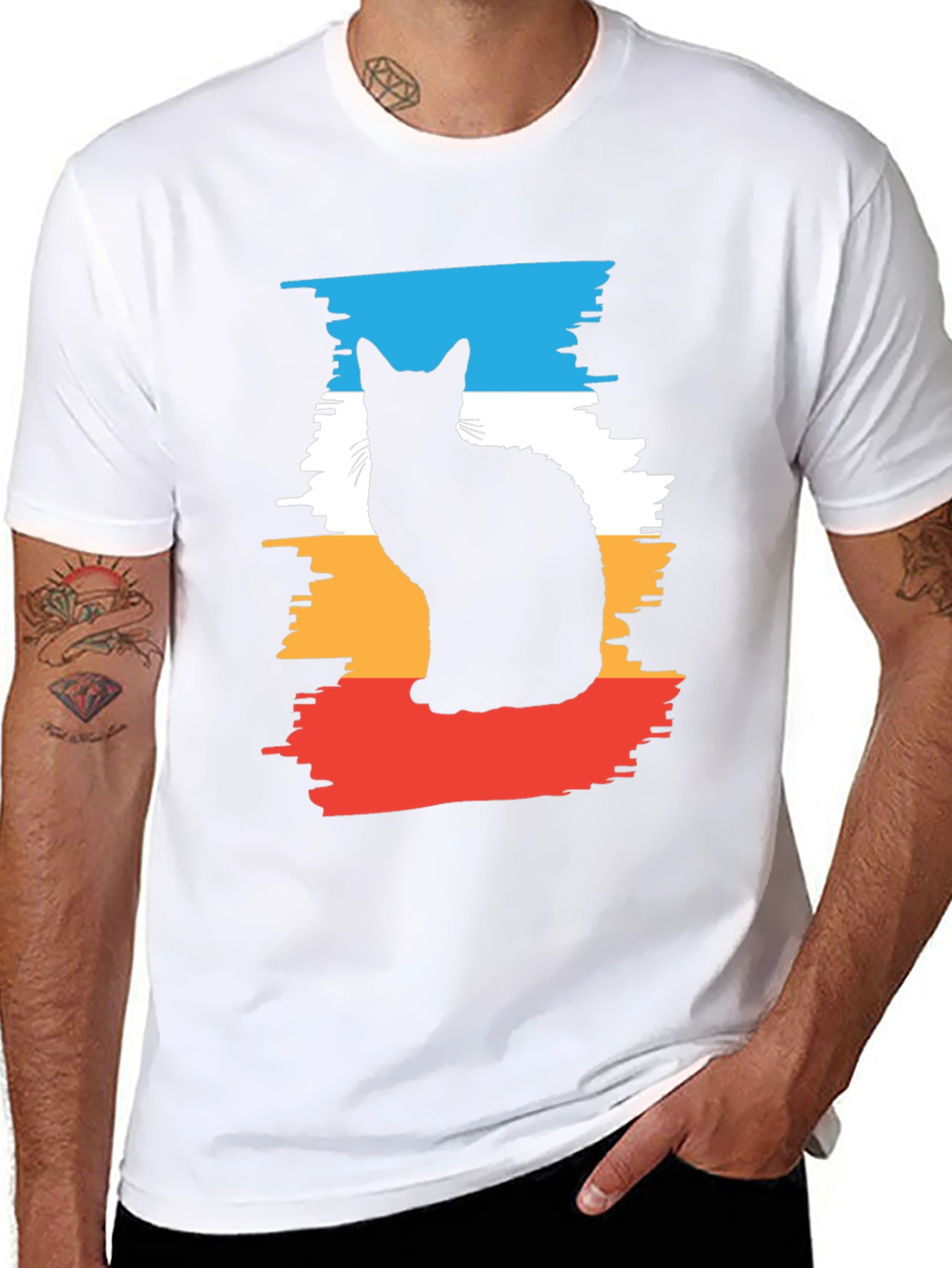 Cool Cat Silhouette Graphic Tee