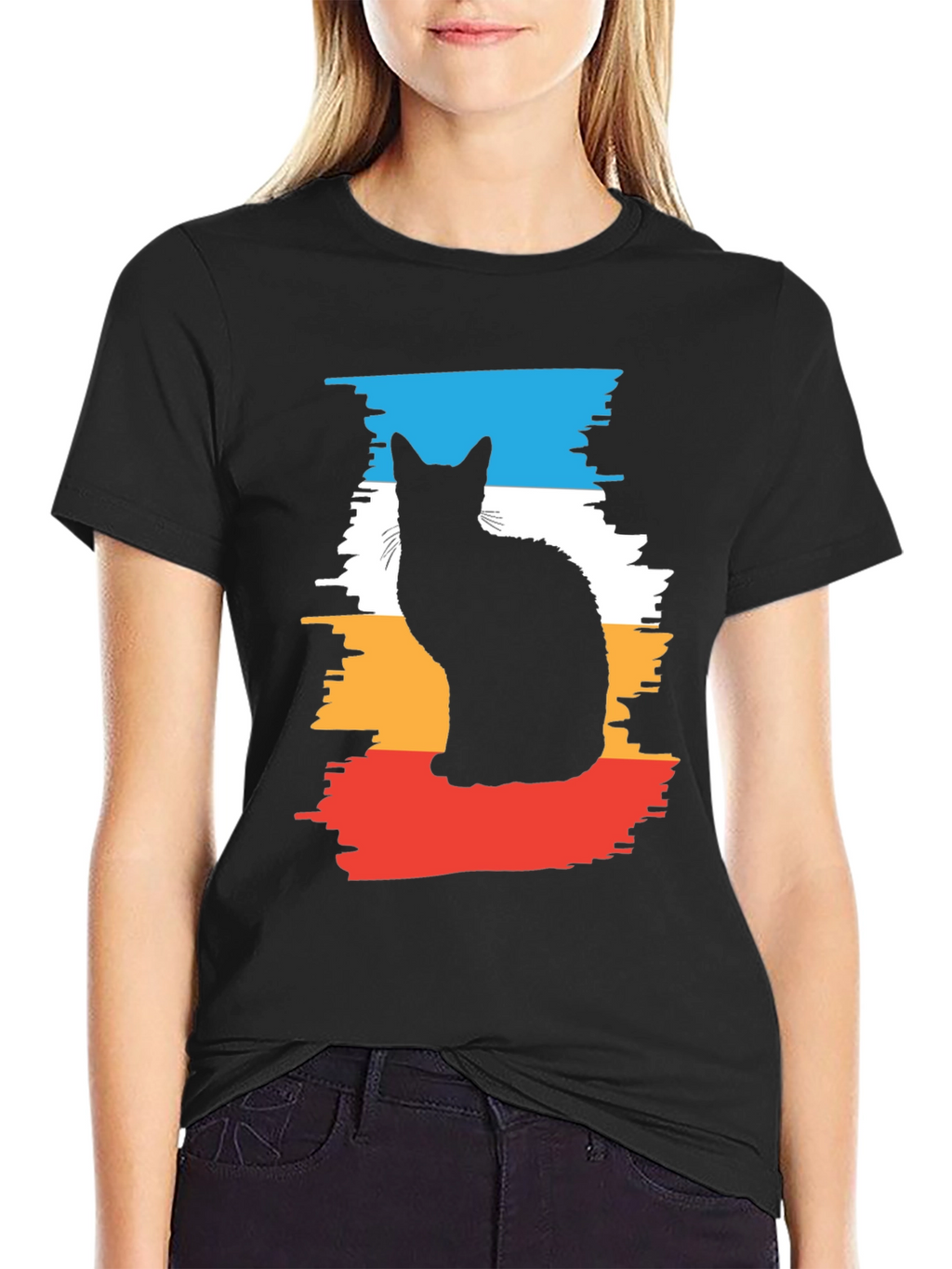 Cool Cat Silhouette Graphic Tee