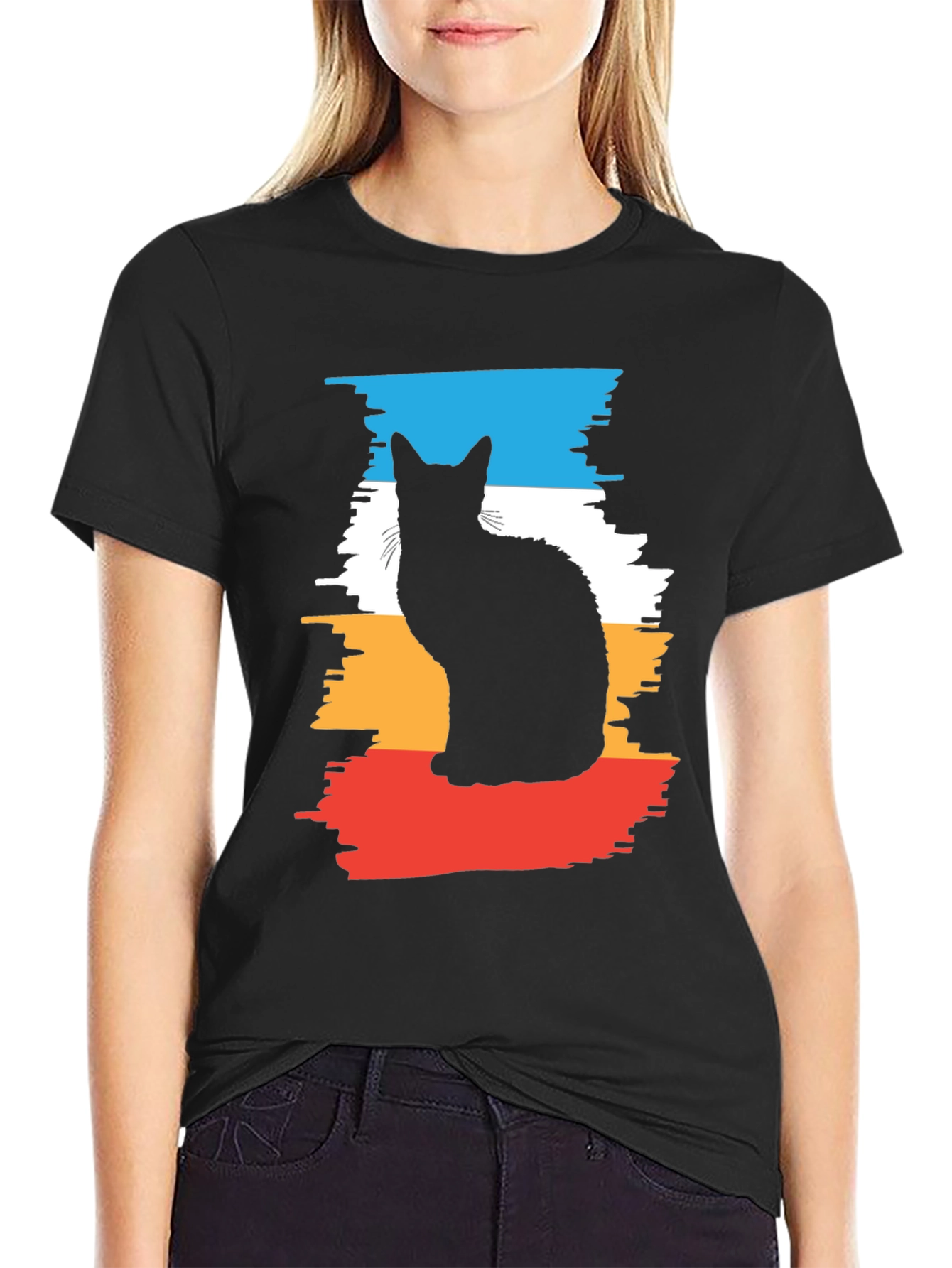 Cool Cat Silhouette Graphic Tee