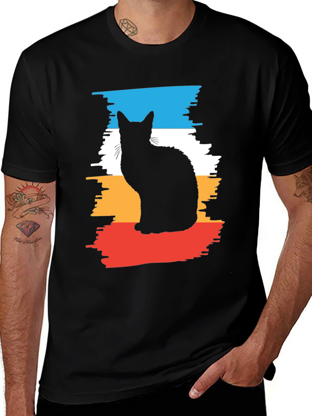 Cool Cat Silhouette Graphic Tee