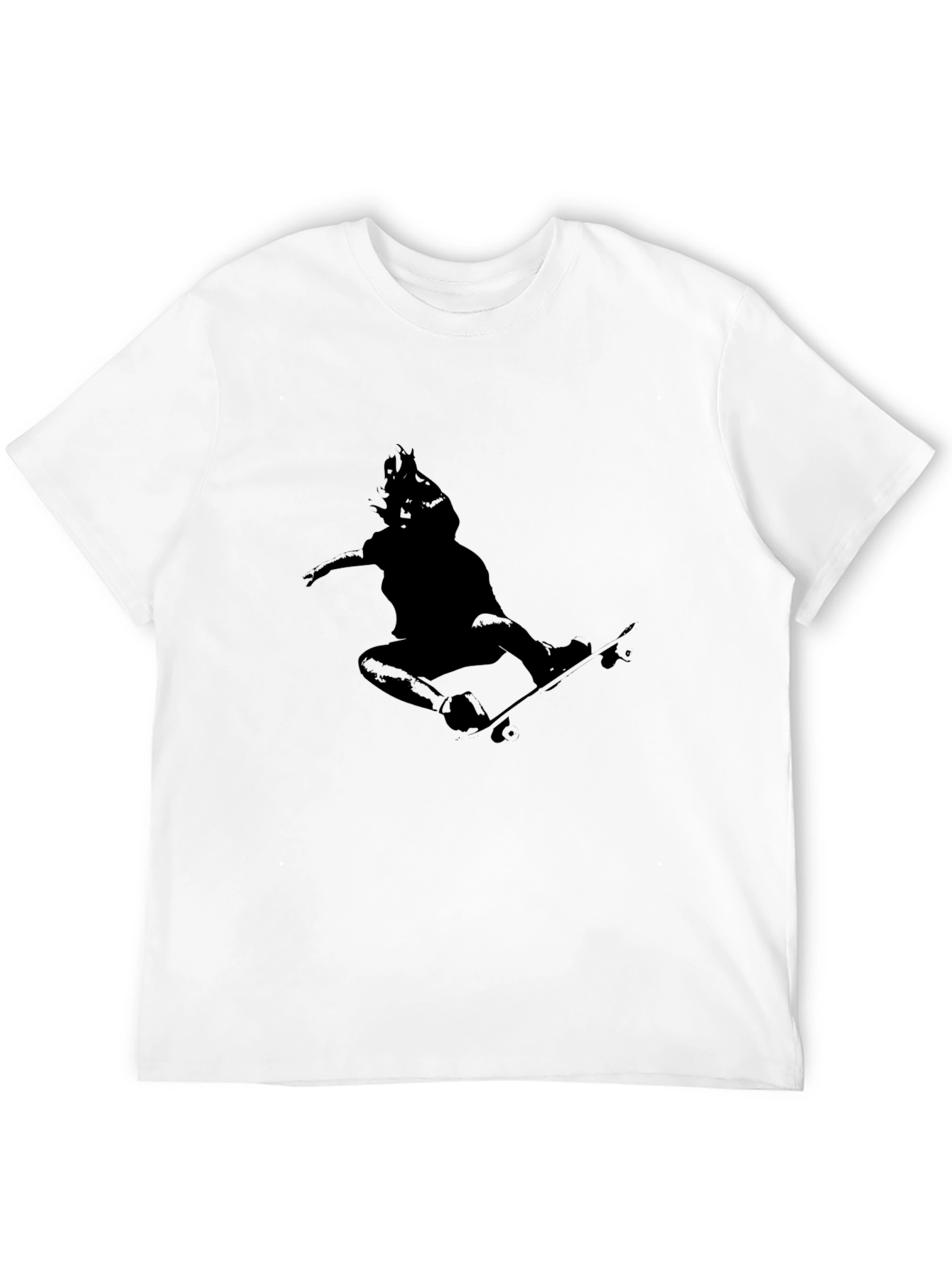 Skateboarder Silhouette Black T-Shirt