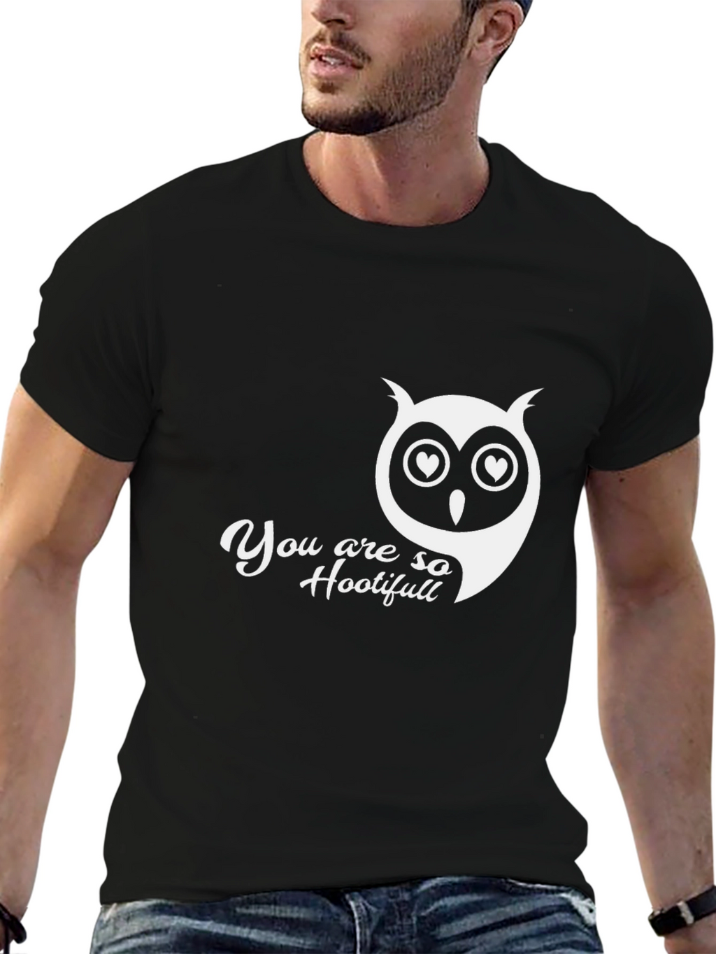 Hootifull Owl Graphic Black T-Shirt